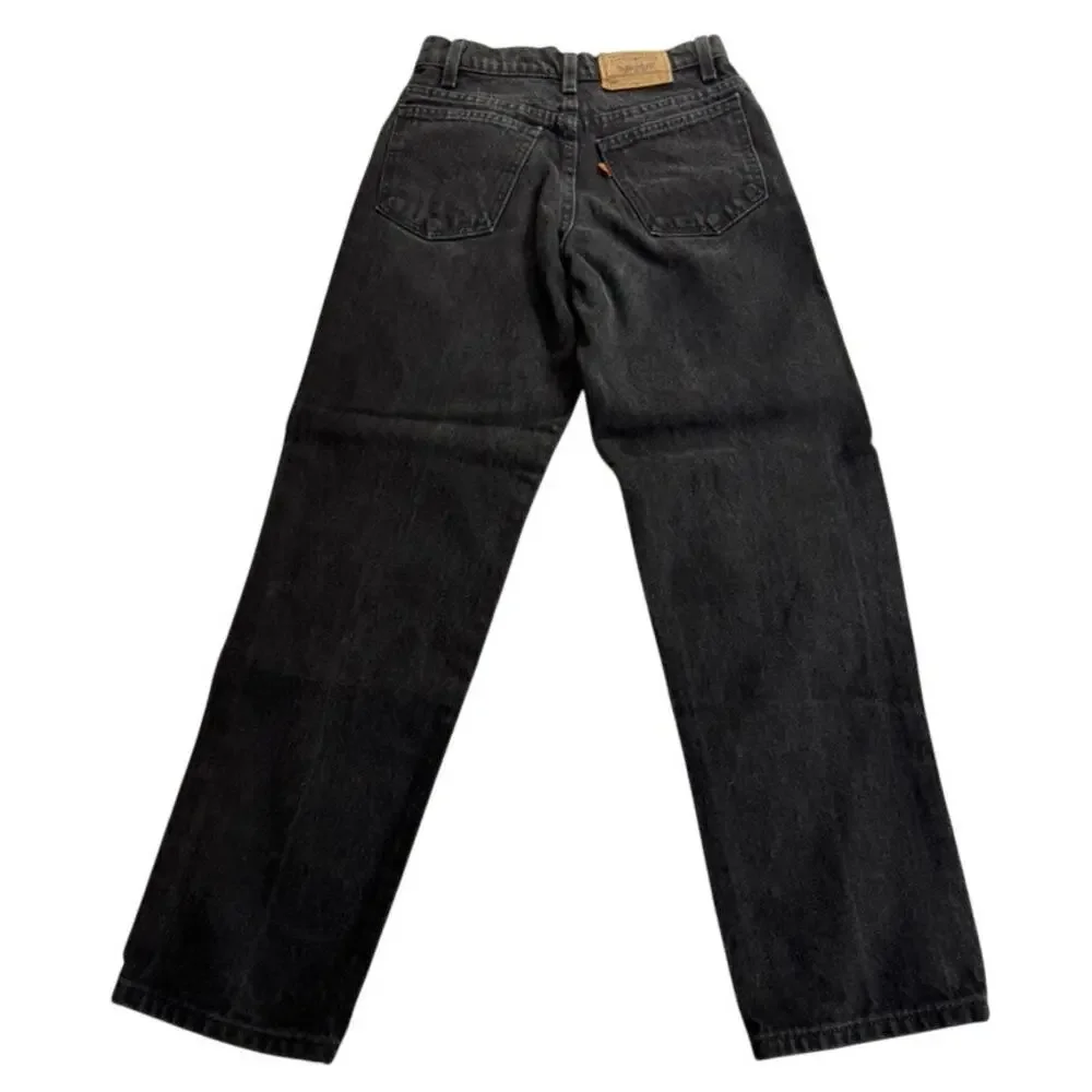 Vintage 90s Levi's 550 Student Orange Tab USA Black Jeans W27 L28 Relaxed Fit